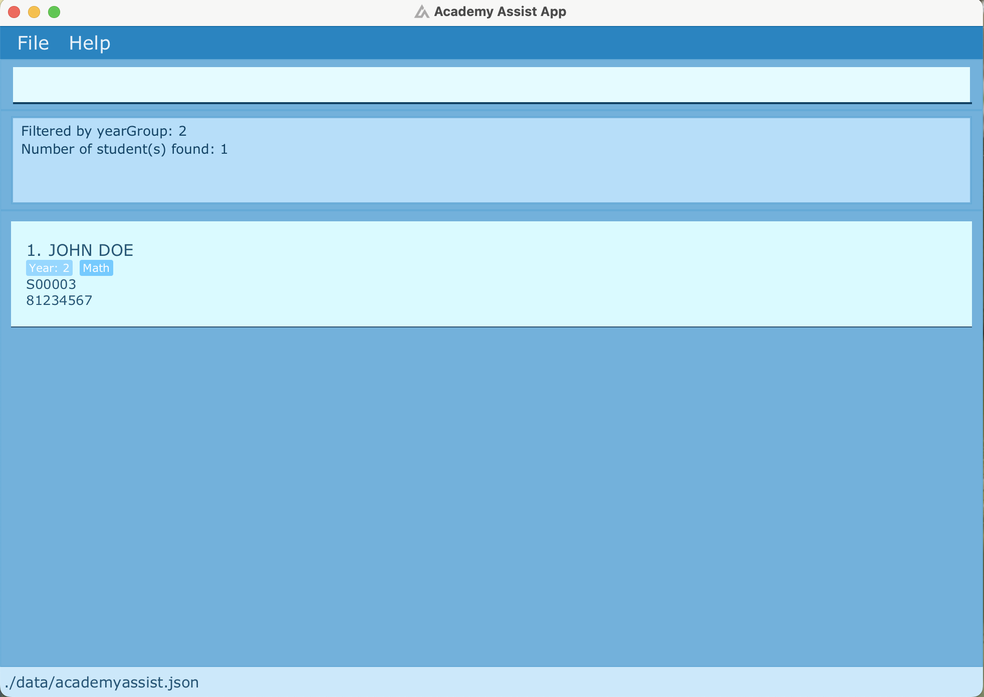 Filter Success Message