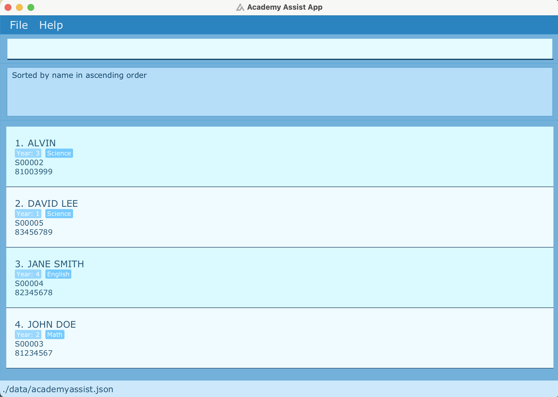 Sort Success Message